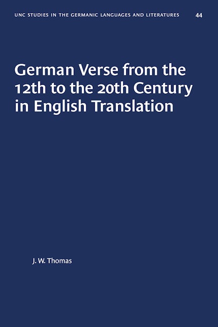 German Verse from the 12th to the 20th Century in English Translation