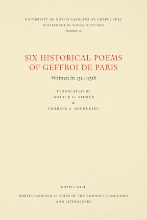 Six Historical Poems of Geffroi de Paris