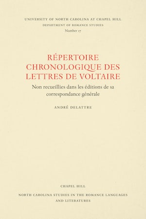 Un Répertoire chronologique de lettres de Voltaire