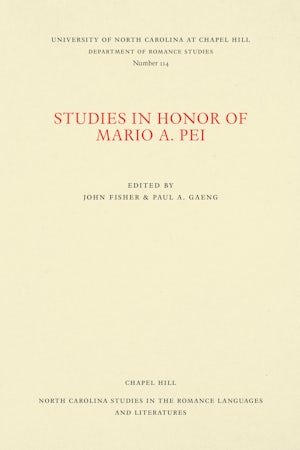 Studies in Honor of Mario A. Pei