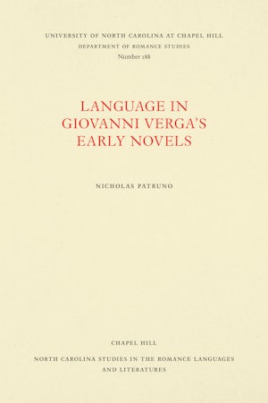 Language in Giovanni Verga's Early Novels