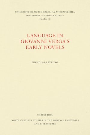 Language in Giovanni Verga's Early Novels