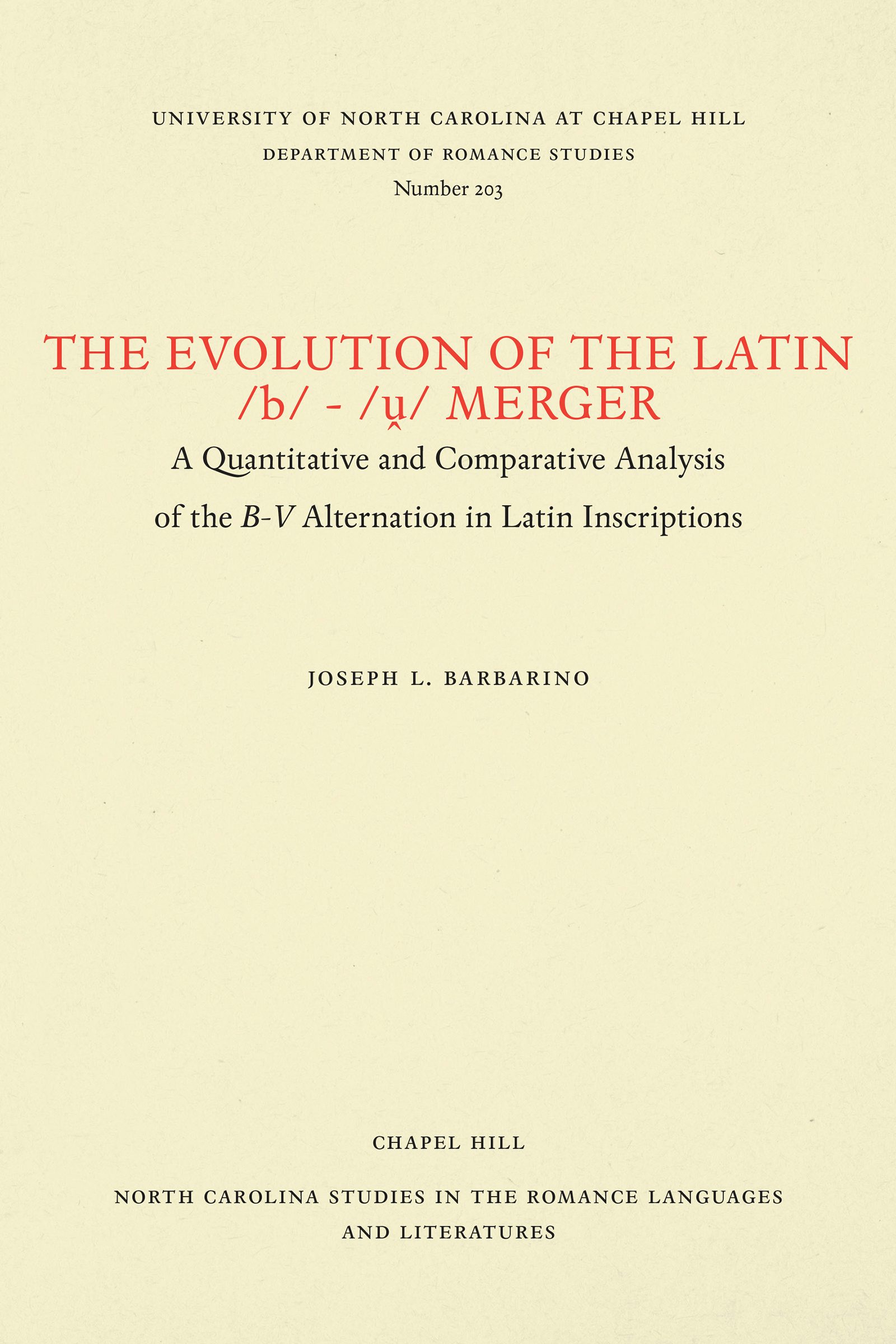 The Evolution Of The Latin /b/-/ṷ/ Merger | Joseph L. Barbarino ...