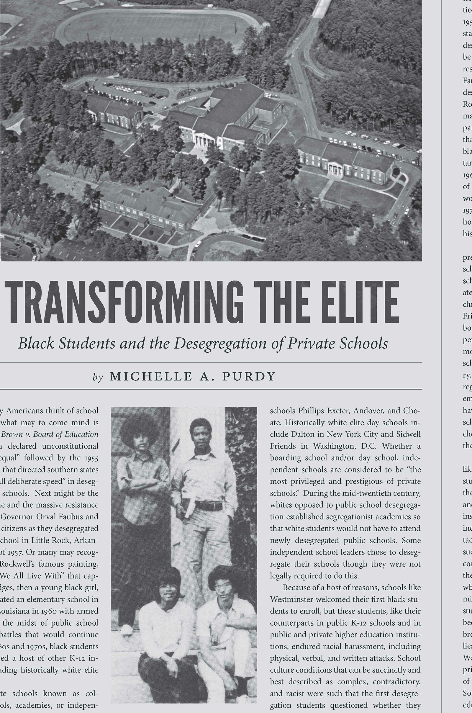 Transforming the Elite Michelle A. Purdy University of North