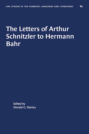 The Letters of Arthur Schnitzler to Hermann Bahr